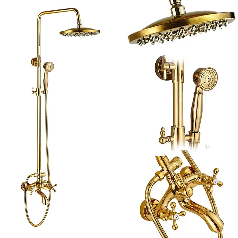 DecorBites™ Black Bronze Bathroom Shower Mixer Tap with Long Spout and 8" Rainfall Head