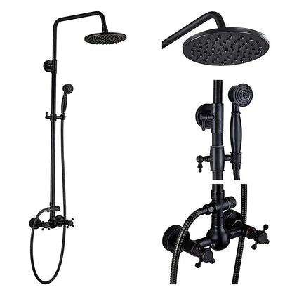 DecorBites™ Dual Handle Black Shower Set Faucet with Rainfall Shower Mixer Tap