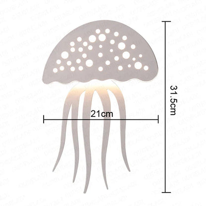 DecorBites™ LED Jellyfish Wall Lamp for Modern Indoor Decor, Nordic Bedside Sconce