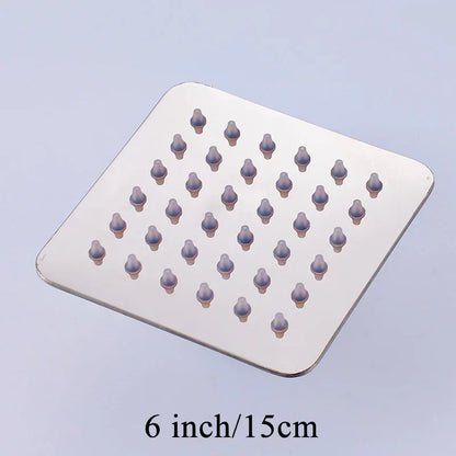 DecorBites™ 12-Inch Stainless Steel Square Rainfall Shower Head - Chrome Luxury Bathroom Fixture