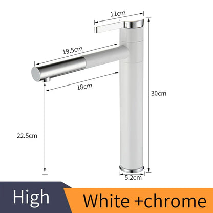 DecorBites™ Brass Bathroom Faucet Vessel Sinks Mixer - Swivel Spout Vanity Tap, Chrome Deck Mounted