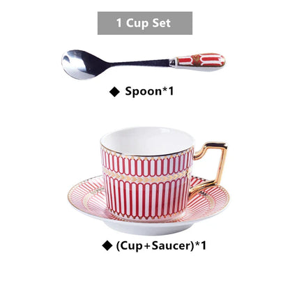 Juego de café y té DecorBites™ de porcelana dorada - Artículos de café de porcelana fina de lujo