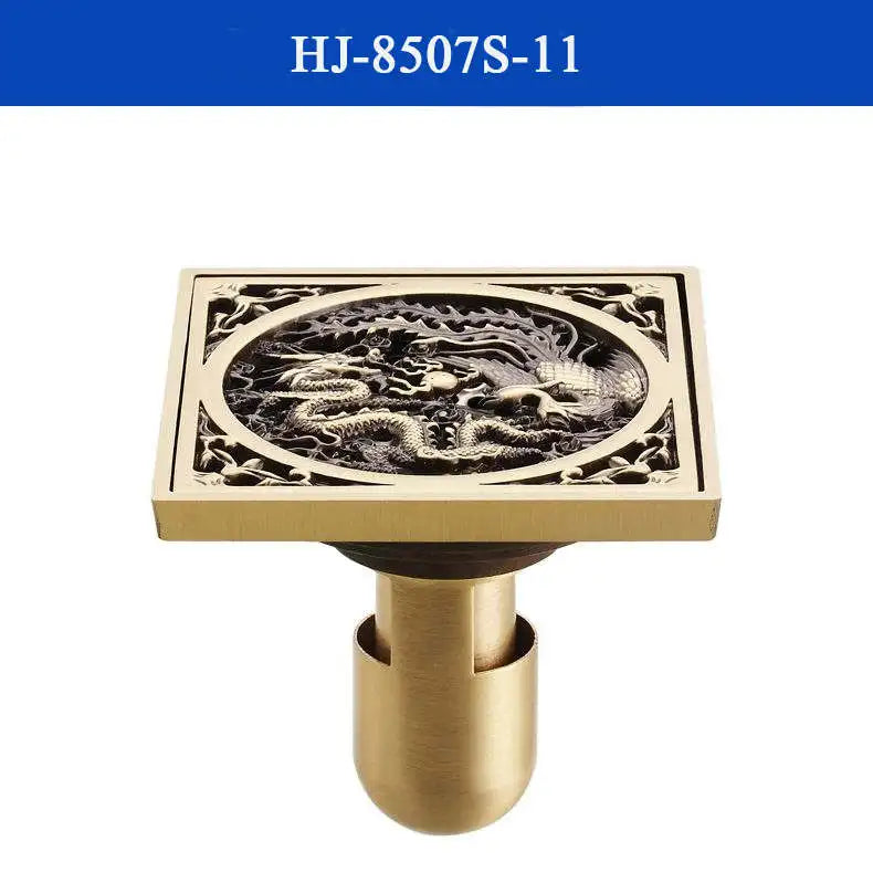 غطاء تصريف دش من النحاس العتيق من DecorBites™، مصفاة حمام منحوتة بتصميم فني أوروبي