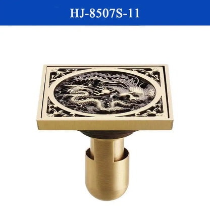 غطاء تصريف دش من النحاس العتيق من DecorBites™، مصفاة حمام منحوتة بتصميم فني أوروبي