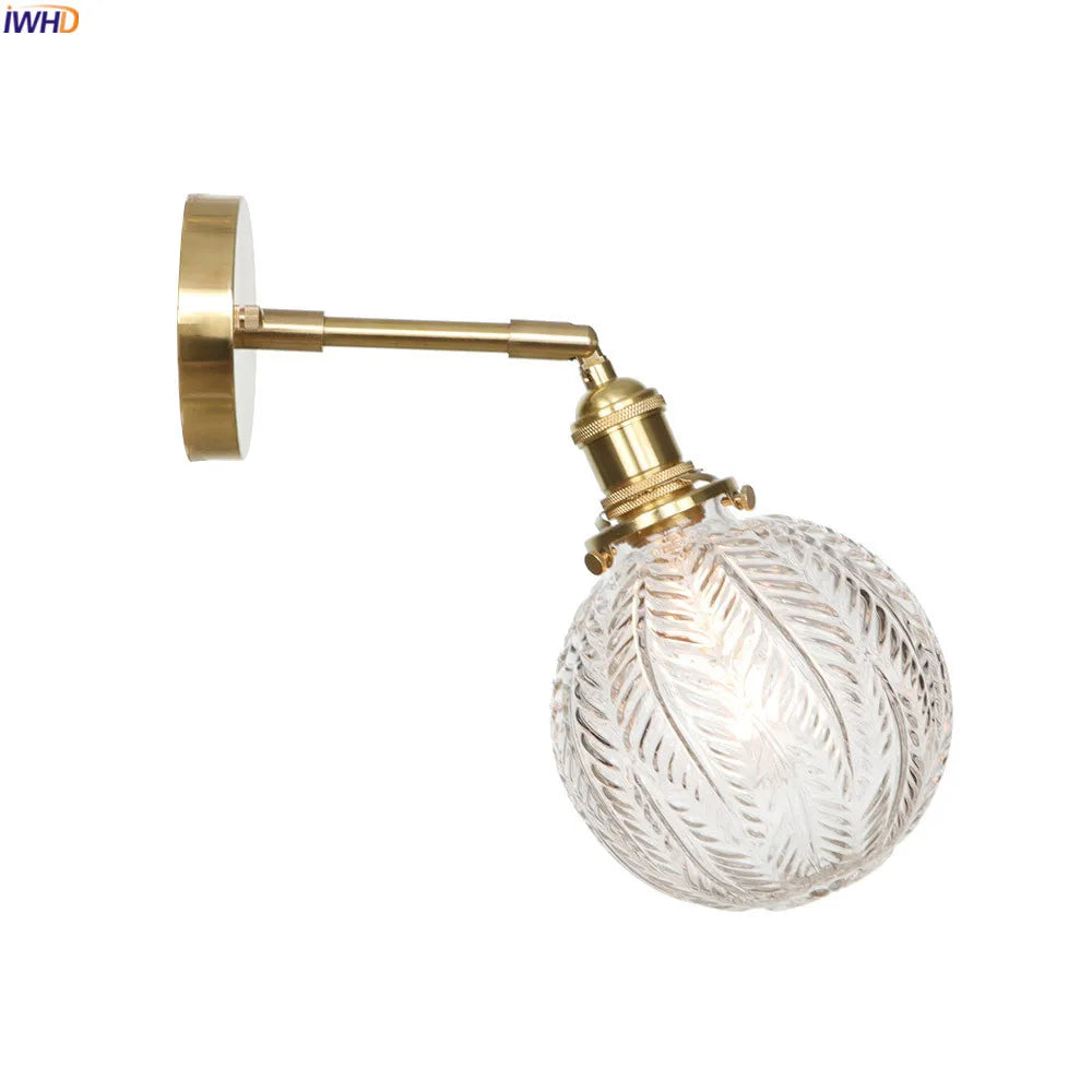 Decorbites™ Glas-Kugel-LED-Wandleuchte Retro Vintage Kupfer Applique Murale