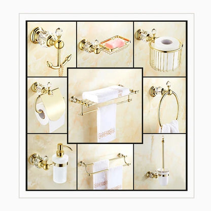 Juego de accesorios de baño DecorBites™ Crystal Brass Gold