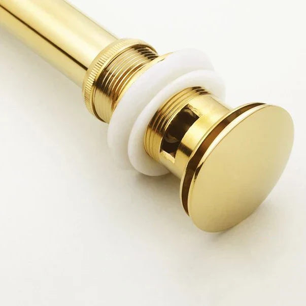 DecorBites™ Gold Finish Solid Brass Bathroom Sink Pop Up Drain