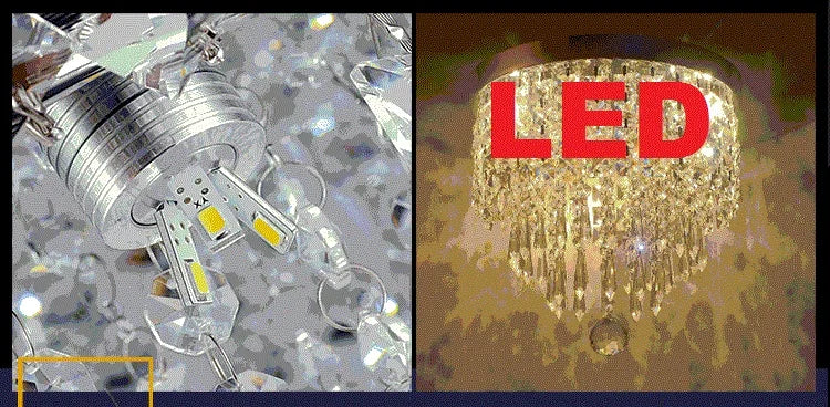DecorBites™ Crystal LED Ceiling Light for Living Room Hallway, 110V/240V Sparkling Crystal Ceiling Lamp