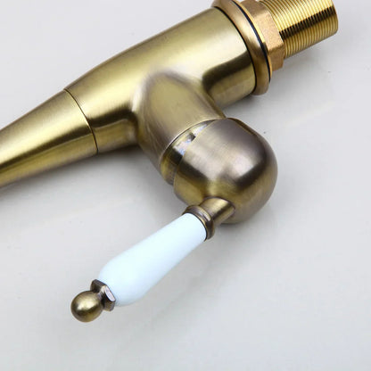 صنبور مطبخ برونزي عتيق من DecorBites™ مزود بفوهة دوارة وحوض استحمام قابل للدوران 360 درجة