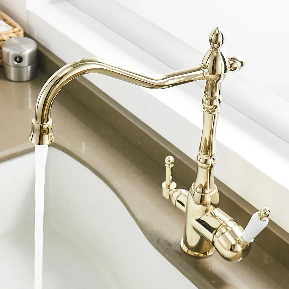Grifo de cocina Decorbites™ con mezclador de purificación de agua, rotación de 360° para cocina WF-0193K