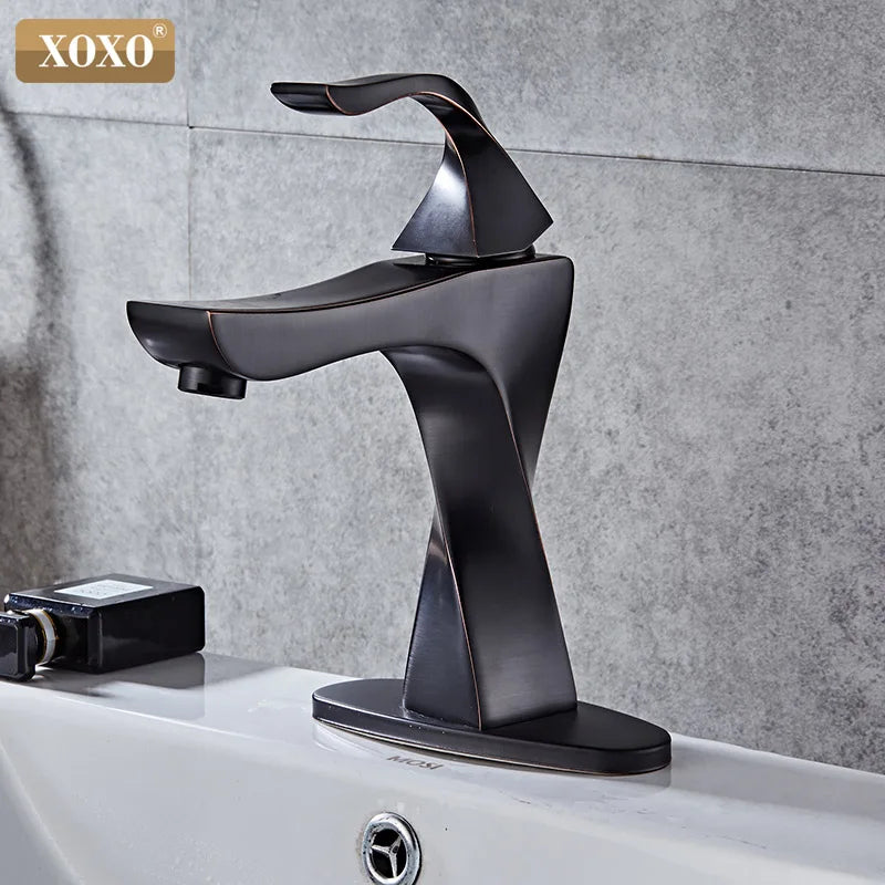Grifo de lavabo contemporáneo de latón DecorBites™ con mezclador monomando para baño