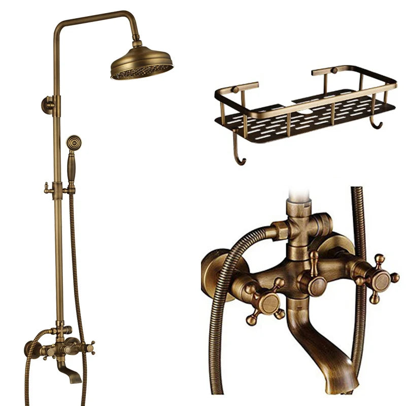 DecorBites™ Dual Handle Shower Faucet Set with 8" Rain Shower Head