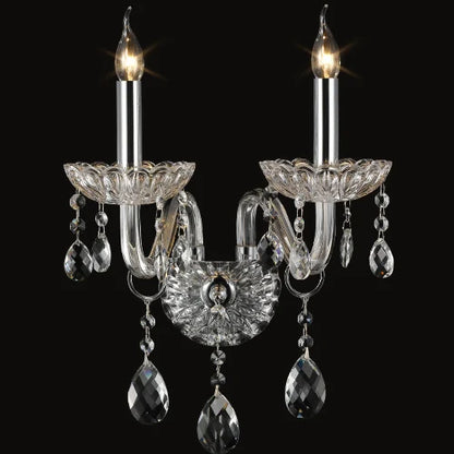 DecorBites™ Crystal Lamp Wall Light with LED Bulbs and Silk Fabric Lampshade