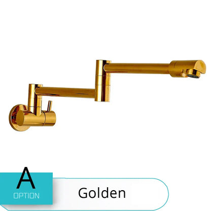 DecorBites™ Double Joint Spout Brass Kitchen Faucet, Single Hole Two Handle Swing Arm