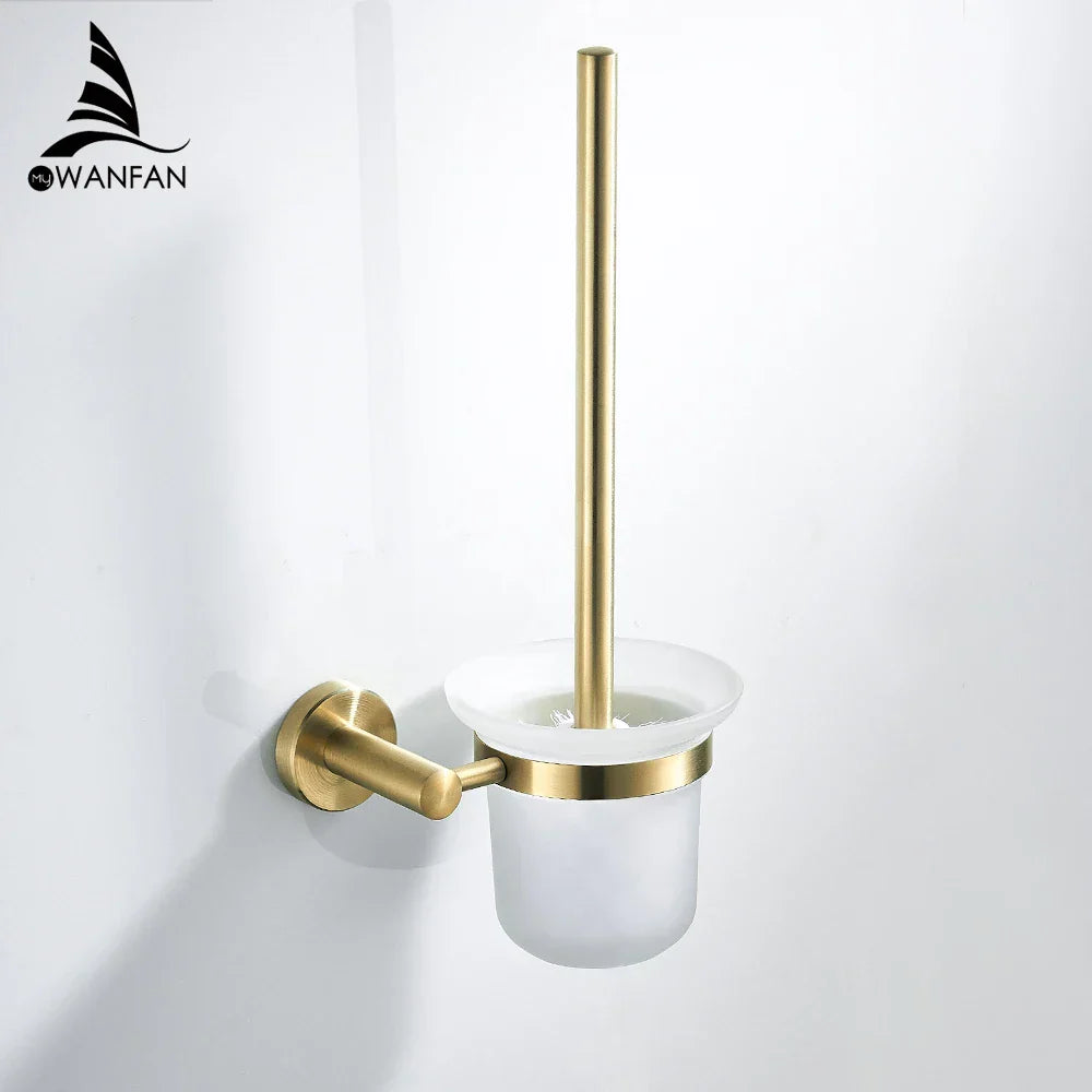 DecorBites™ Golden Swan Bath Hardware Set: Towel Rack, Toilet Paper Holder, Tissue Roll Holder