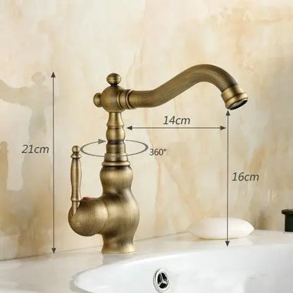 خلاط حوض من البورسلين من ديكوربايتس™، صنبور ساخن وبارد، دوار 360 درجة