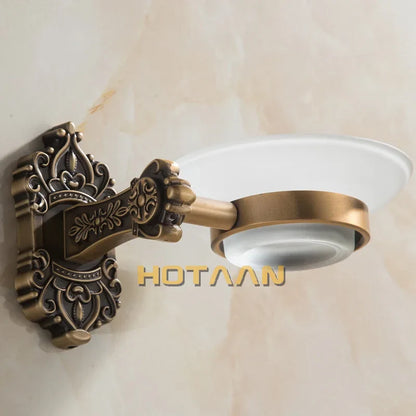 حامل صابون حمام من نحاس عتيق من DecorBites™ - ملحق حمام من الألومنيوم مثبت على الحائط