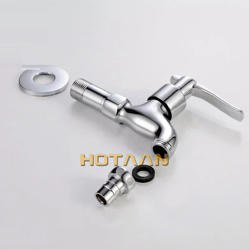 DecorBites™ Brass Single Cold Water Wall Tap Basin Faucet Bibcock 12cm Length