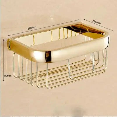 DecorBites™ Gold Bathroom Accessories Set: Towel Shelf, Towel Bar, Paper Holder, Cloth Hook