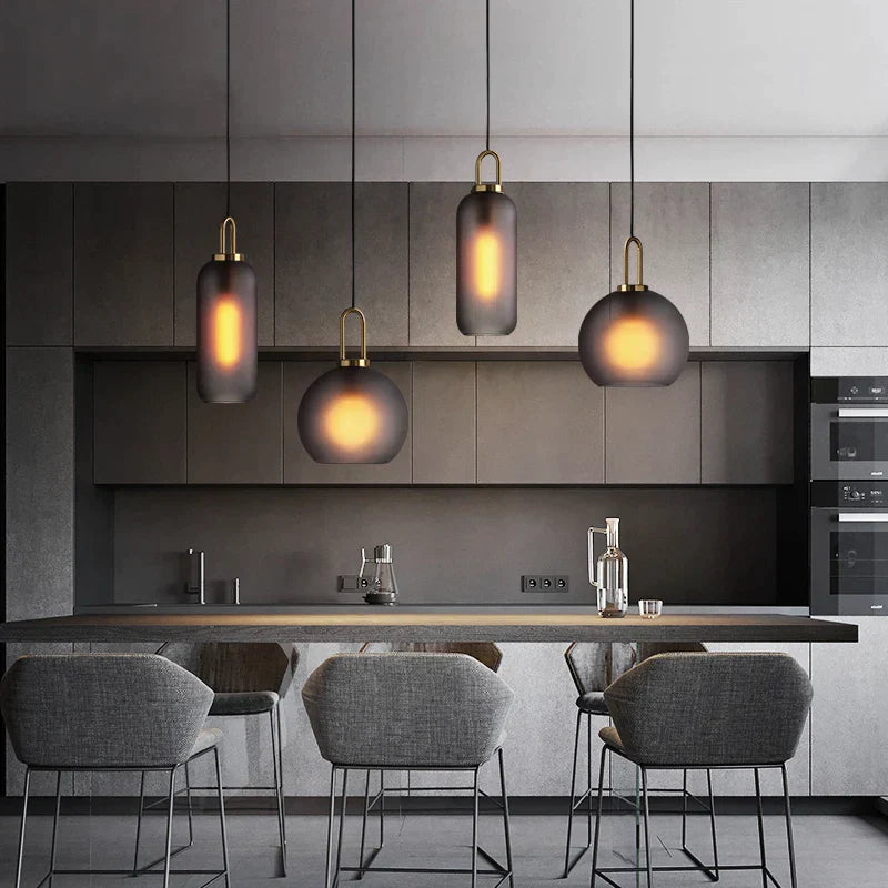 DecorBites™ Glass Ball Pendant Lights for Living Room, Dining Room, Bar - Luxury Industrial Style