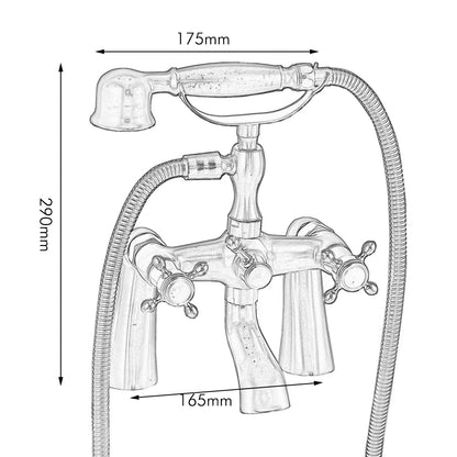 DecorBites™ Golden Bathtub Faucet with Handshower and 2 Handles