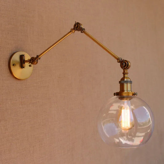 DecorBites™ Antique Brass Loft Industrial Wall Lamp Swing Arm Sconce