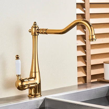 DecorBites™ Brass Basin Waterfall Faucet Mixer Tap for Kitchen & Bathroom, Hot&Cold Mixer