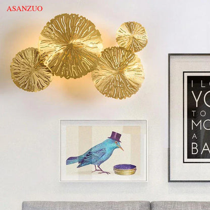 DecorBites™ Lotus Leaf Copper Wall Lamp LED Light for Home Decor