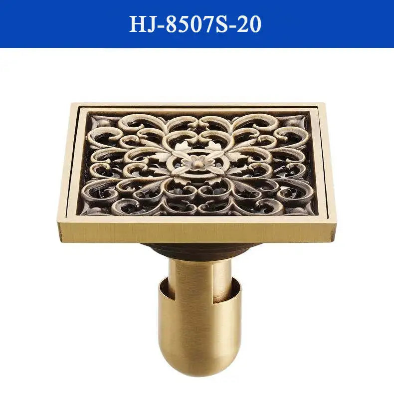 غطاء تصريف دش من النحاس العتيق من DecorBites™، مصفاة حمام منحوتة بتصميم فني أوروبي