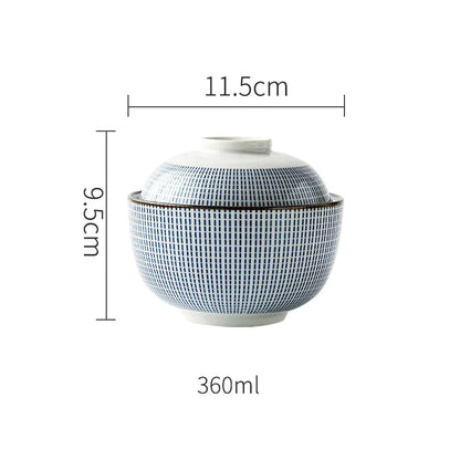 DecorBites™ Japanese Style Ceramic Soup Bowl - Eco-Friendly Under Glazed Tureen