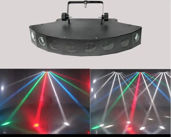 DecorBites™ Barra de luz láser LED RGBW de ocho haces para DJ y discoteca - Barra de haz de escáner de alta luminosidad