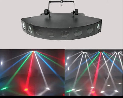 DecorBites™ Barra de luz láser LED RGBW de ocho haces para DJ y discoteca - Barra de haz de escáner de alta luminosidad