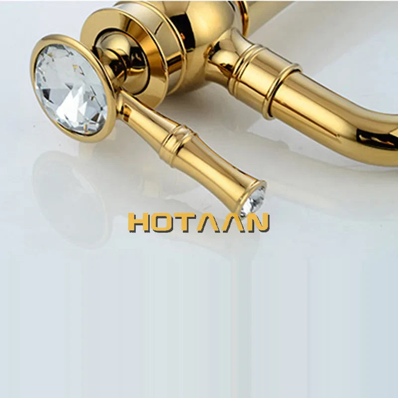 Decorbites™ Grifo de Oro para Baño | Grifo Moderno para Lavabo con Diseño de Arco Alto