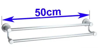DecorBites™ Double Towel Bar: High Quality Aluminium Round Towel Holder for Bathroom