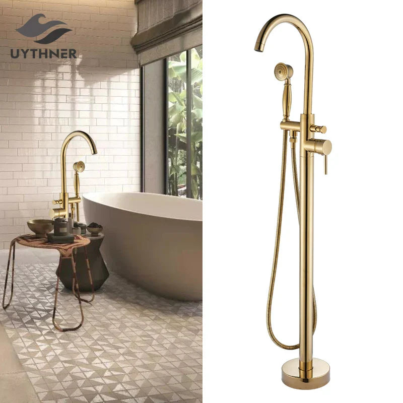 Grifo para lavabo y bañera DecorBites™ dorado con teleducha