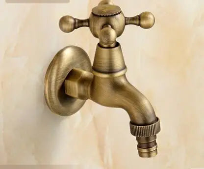 صنبور غسالة ملابس خارجية منحوت على شكل تنين من النحاس العتيق من DecorBites™ صنبور بارد