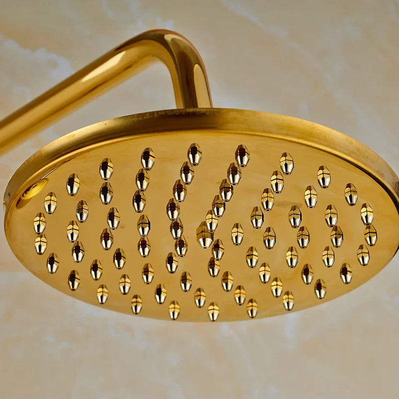 DecorBites™ Golden Shower Mixer Taps with 8" Rainfall Shower Head and Handshower