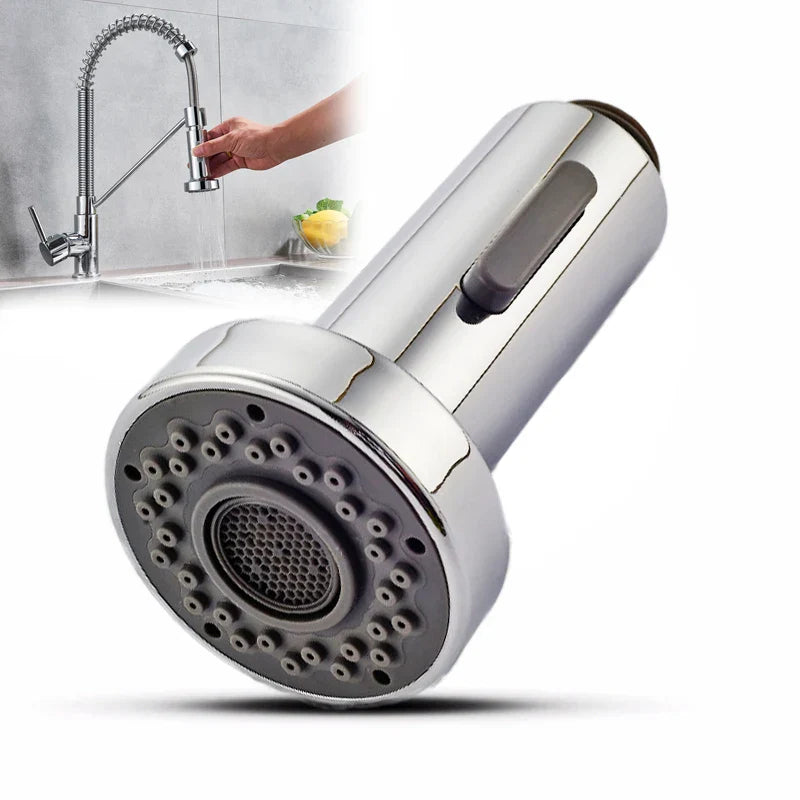 DecorBites™ Dual Function Chrome Kitchen Sprayer Head, Replace Spout Stream for Faucet