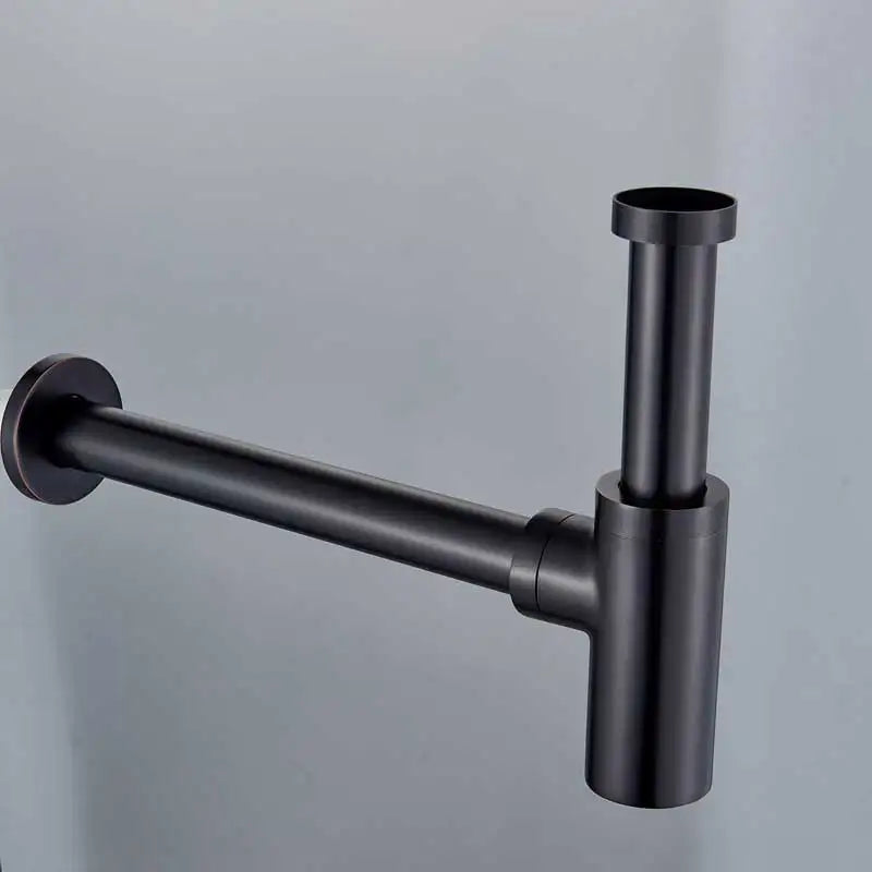 DecorBites™ Bronze Round Siphon Bottle Trap Black P-TRAP for Bathroom Vanity Basin