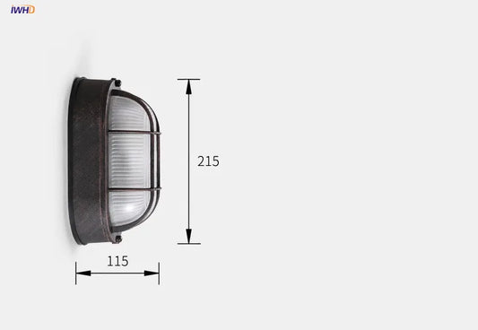 DecorBites™ Industrial Glass Wall Light Fixture Retro Vintage Stair Lamp LED Luminaire