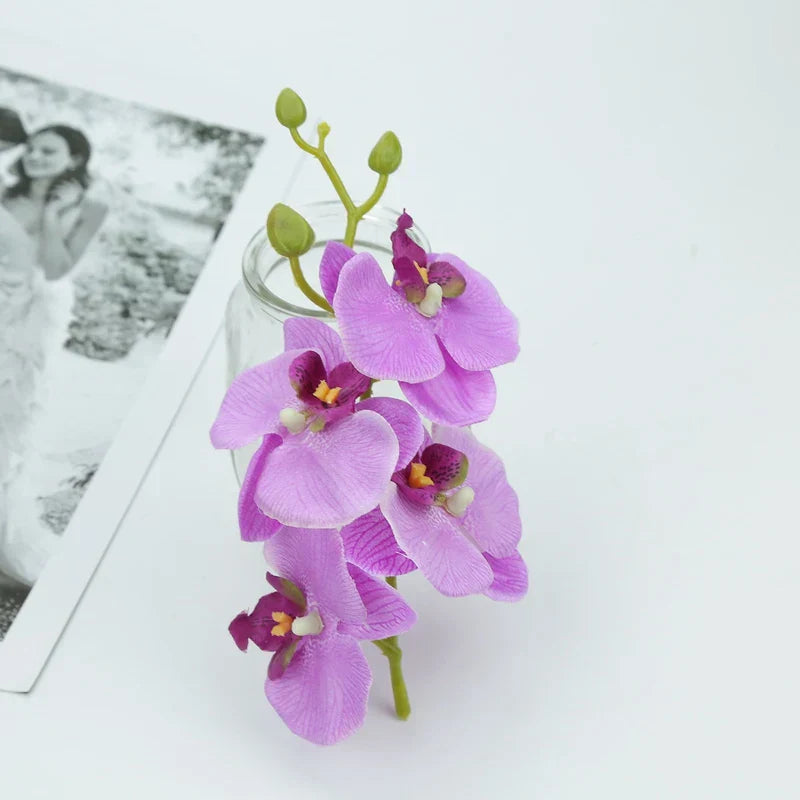 DecorBites™ Artificial Butterfly Orchid Bouquet Silk Flowers for Home Wedding Decoration Bouquet