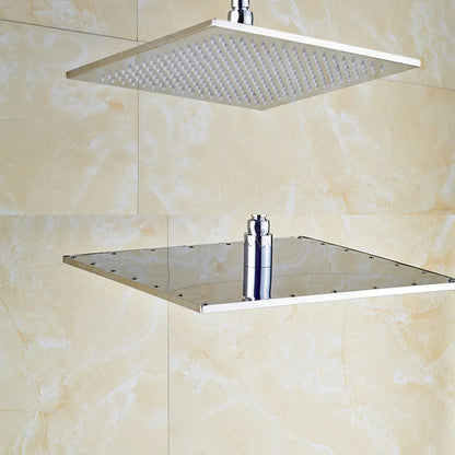 DecorBites™ Brushed Nickel LED 16" Rainfall Shower Head with Color Changing Lights