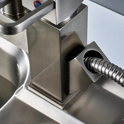 DecorBites™ LED Kitchen Faucet Pull Out Sprayer Deck Mounted Hot Cold Water Tap