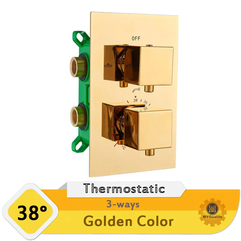 DecorBites™ Dual Handle Thermostatic Shower Mixer Valve - Chrome Finish