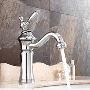 Wash-basin Faucet Black/Silver Brass Fashion Bathroom Large Bend Mouth Type Single Handle Faucet Sink Cold Hot Water Mixer Taps