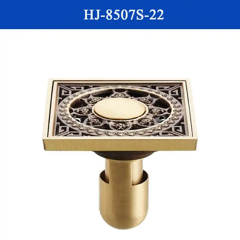 غطاء تصريف دش من النحاس العتيق من DecorBites™، مصفاة حمام منحوتة بتصميم فني أوروبي