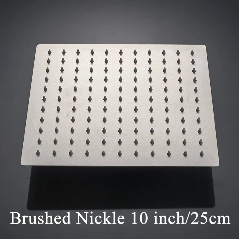 DecorBites™ 12-Inch Stainless Steel Square Rainfall Shower Head - Chrome Luxury Bathroom Fixture