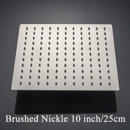 DecorBites™ 12-Inch Stainless Steel Square Rainfall Shower Head - Chrome Luxury Bathroom Fixture