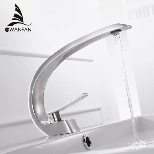 DecorBites™ Basin Faucet: Modern Brass Bathroom Mixer Tap with Single Handle and Single Hole