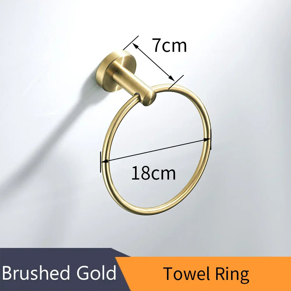 DecorBites™ Golden Swan Bath Hardware Set: Towel Rack, Toilet Paper Holder, Tissue Roll Holder